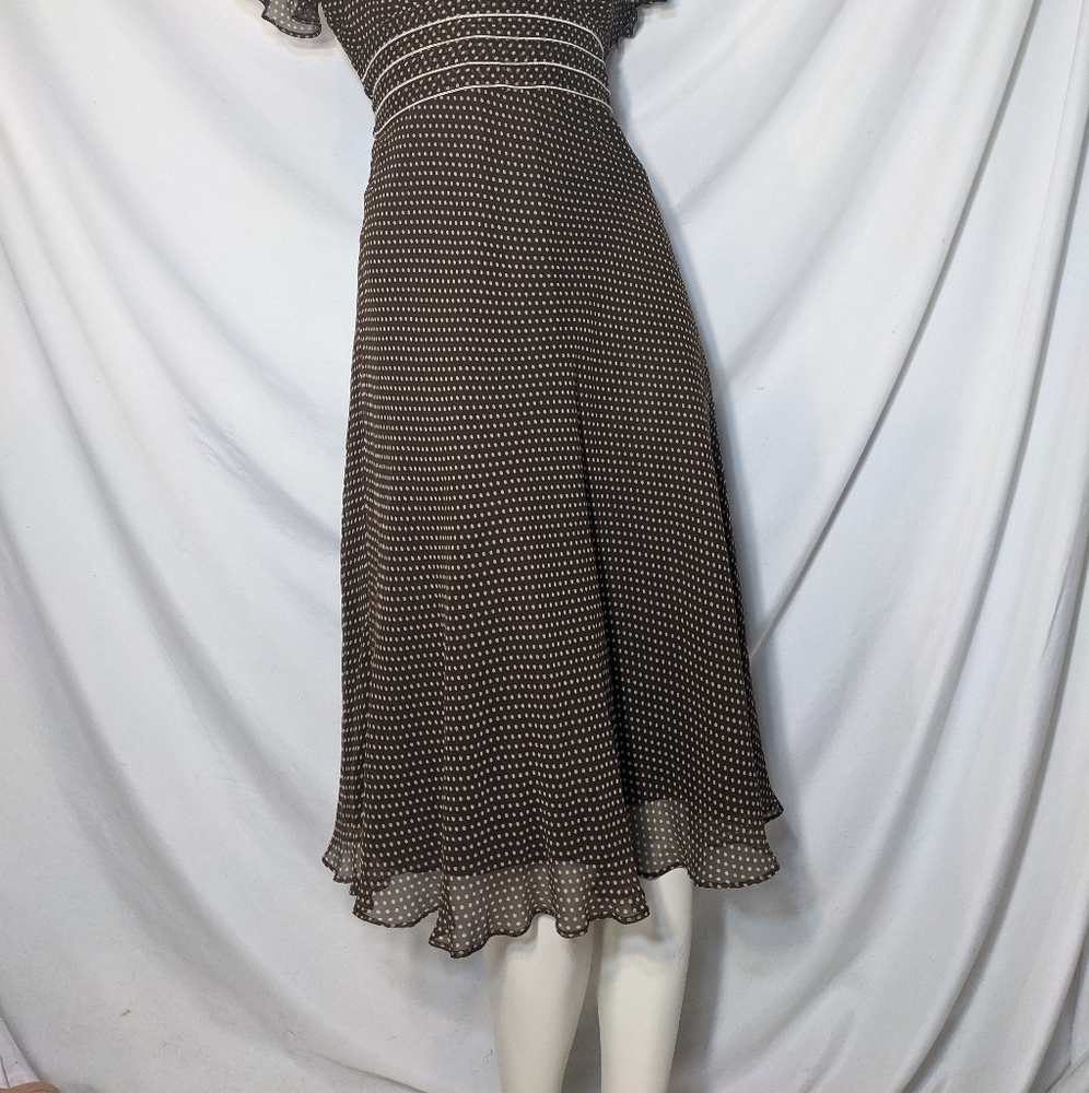 Adrianna Papell | silk polka dot dress | size 6 - Picture 6 of 8